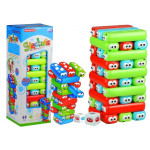 Veža Jenga s červíkmi